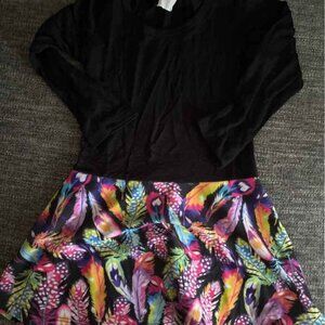 Dori creations size 4t colorful feather long sleeve dress 🪶